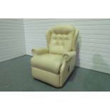 Sherbourne 'Lynton' Range Manual Recliner Arm Chair. In Manhattan Cream Leather.