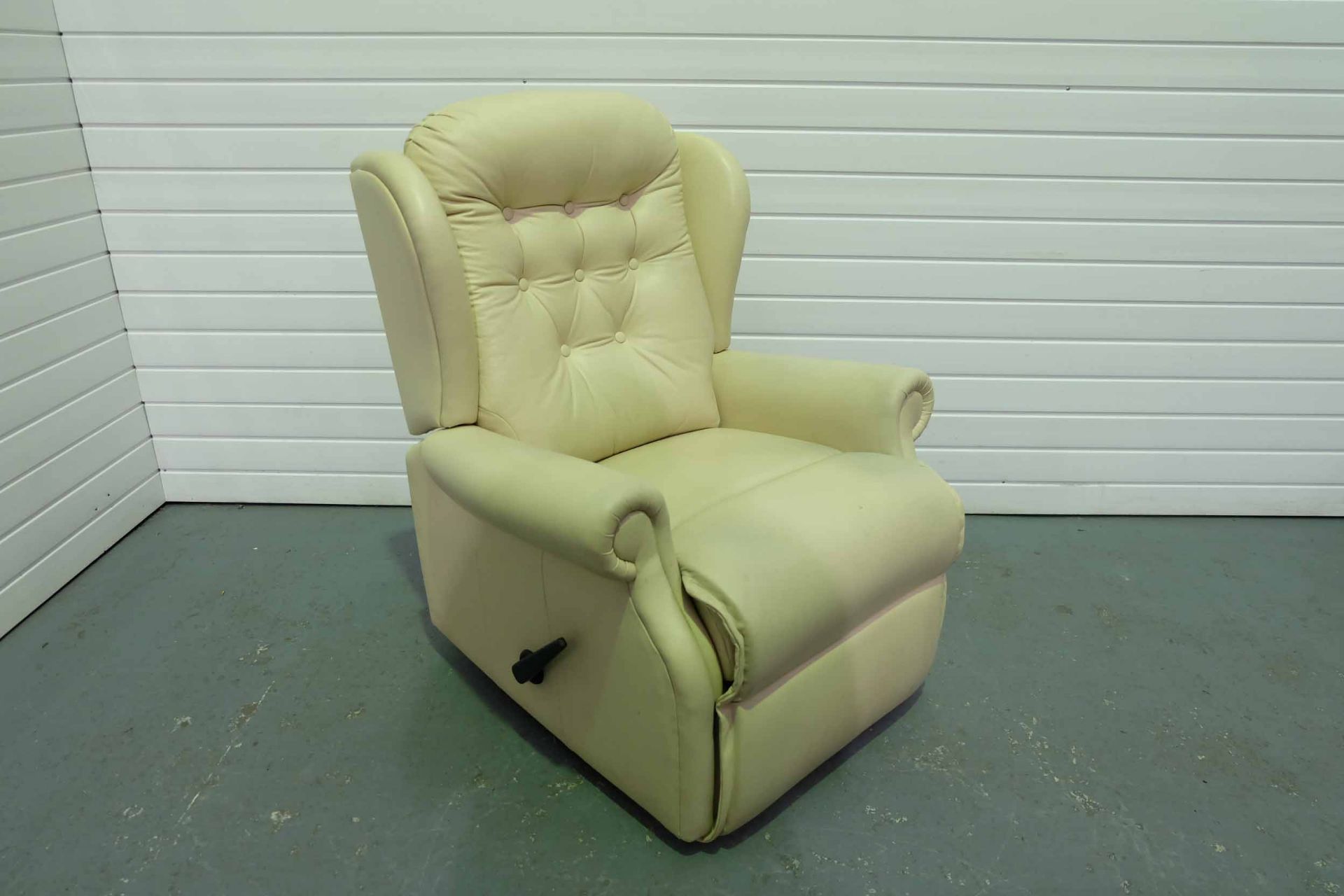 Sherbourne 'Lynton' Range Manual Recliner Arm Chair. In Manhattan Cream Leather. - Image 3 of 5