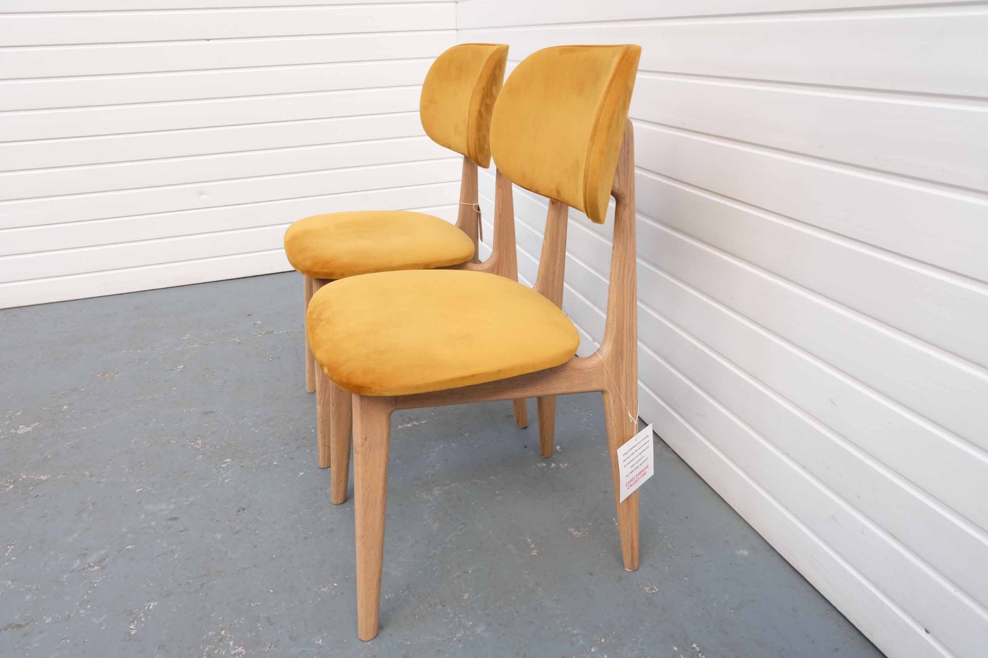 Pair of Carton Furniture 'Bari' Dining Chairs. Upholstered Seat and Back in Mustard Velvet. - Image 5 of 6