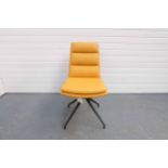 Furniture Link 'Nobo' Swivel Chair. Faux Leather Ochre Seat on Black Powder Coated Legs.