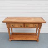 Mango Wood Console Table With 2 Drawers.