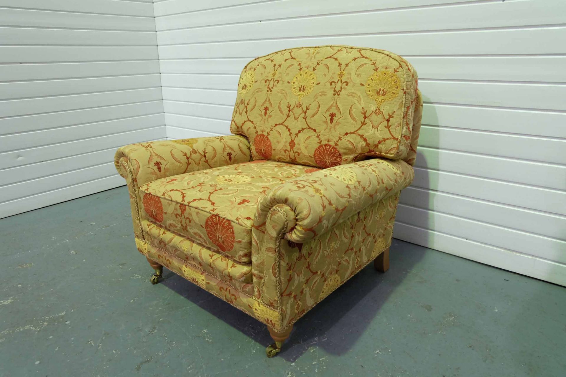 Steed Upholstery 'Lincoln' Range Fully Handmade Chair. Castor Wheels to the Front of the Chair. In - Image 2 of 4