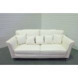 Steed Upholstery 'Exeter' Range Fully Handmade All Leather 2 Seater Sofa. With Castor Wheels to the