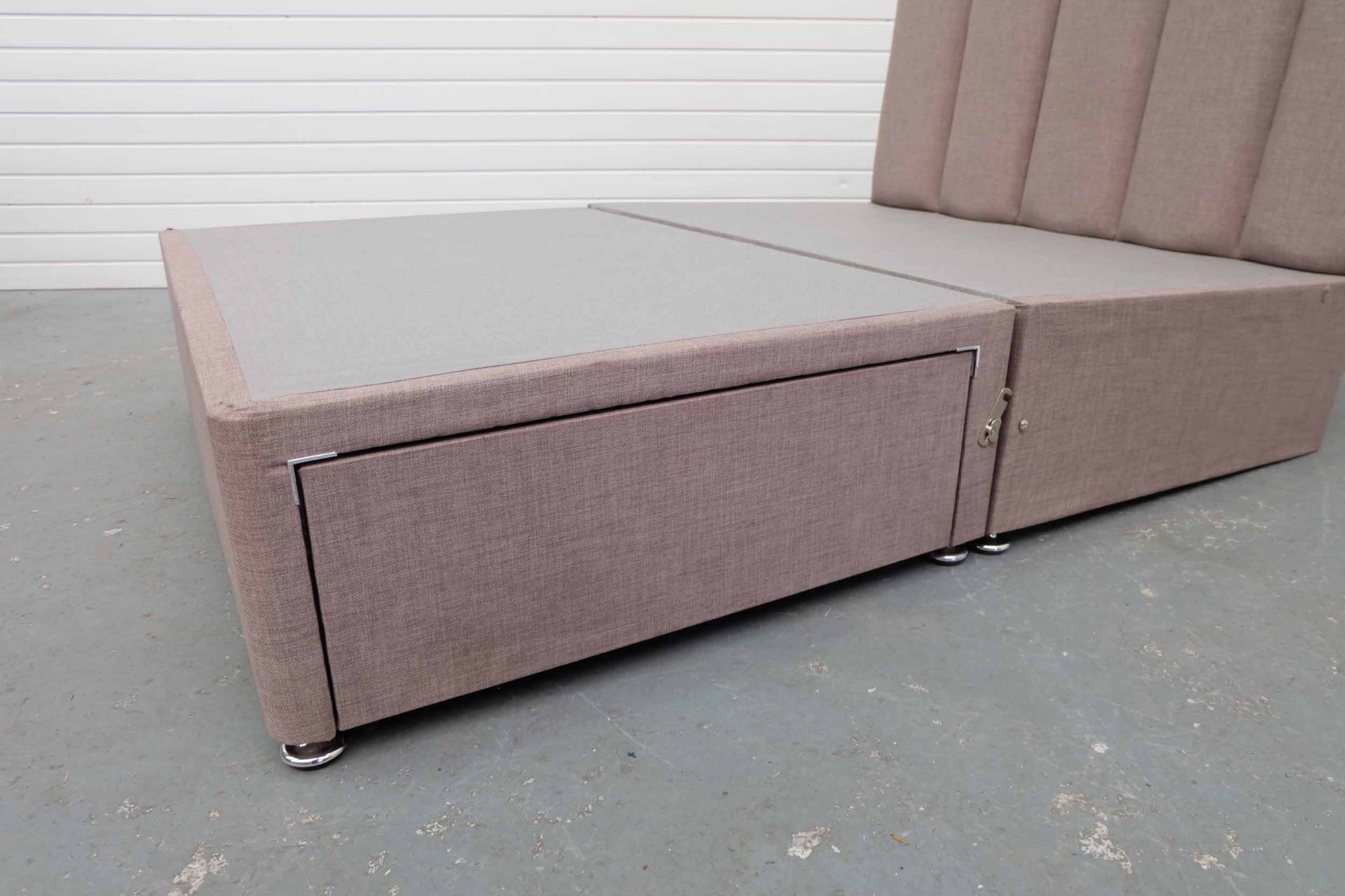 Upholstered Divan Style Bed Base & Headboard. With Storage Drawers. - Image 2 of 4