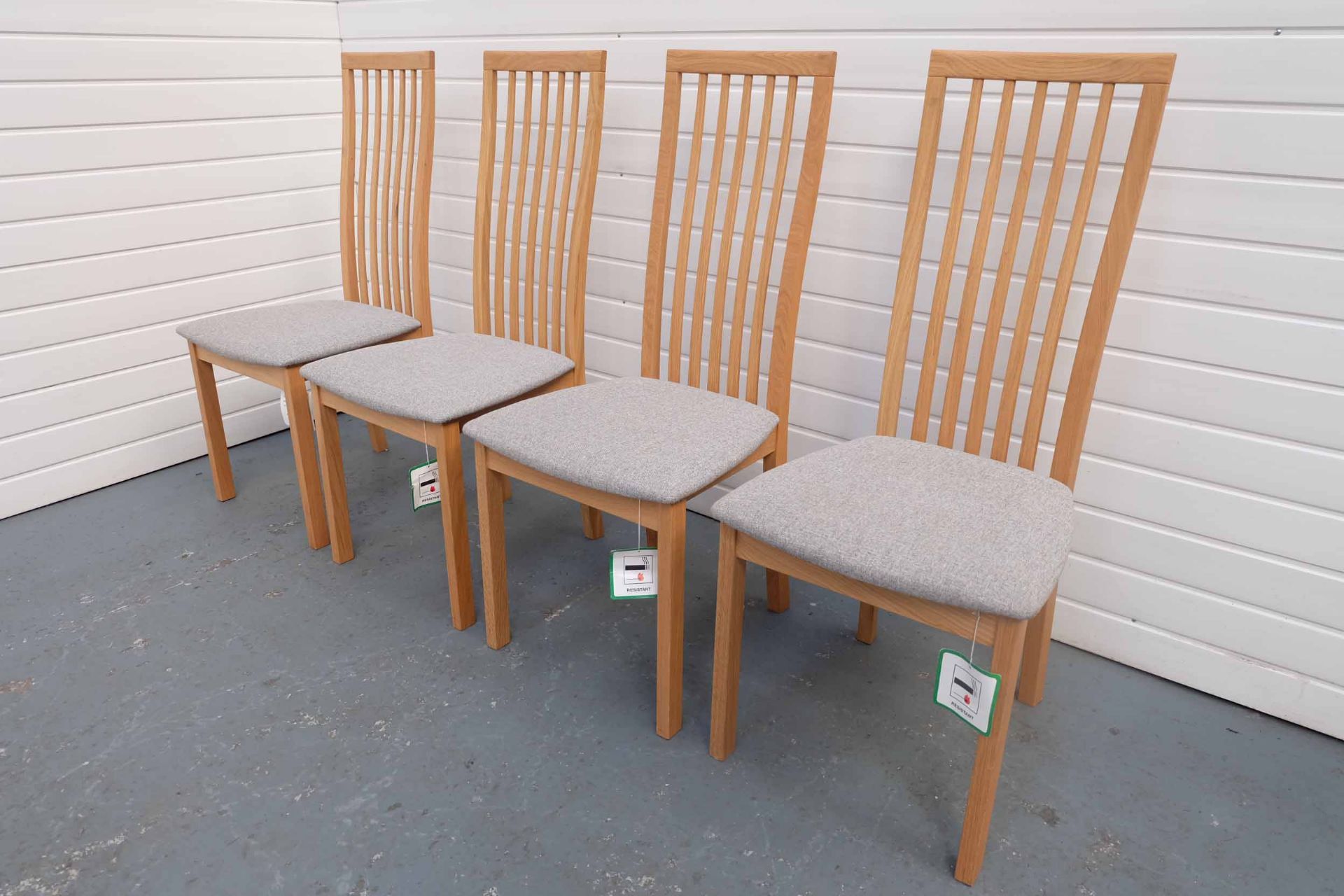 Set of 4 Furniture Link Wooden Dining Chairs With Upholstered Seats. - Image 2 of 5