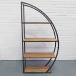 Carlton Furniture Sail Metal Bookcase. Iron Frame Fitted With 4 Hardwood Shelves. Approx Dimensions