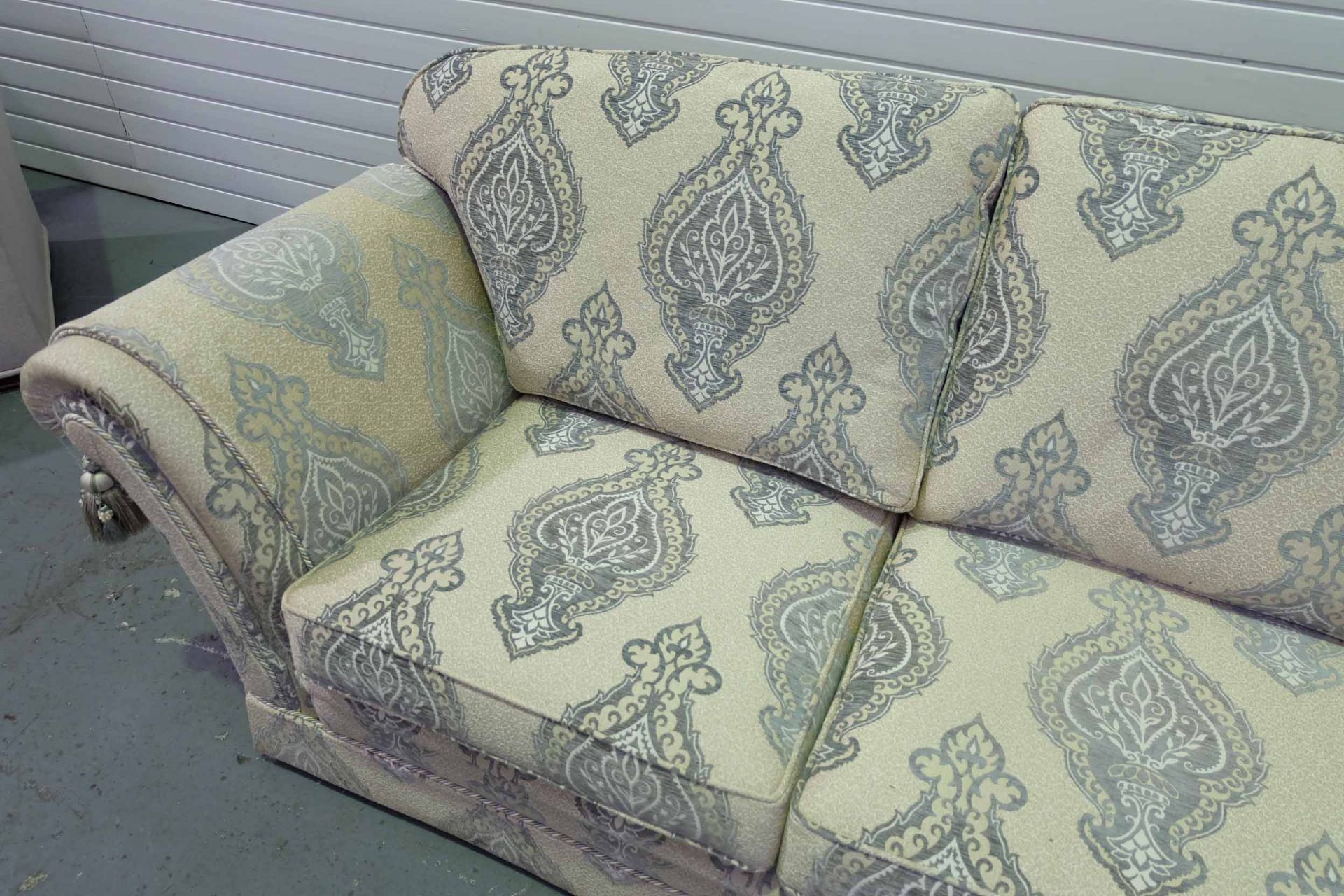 Steed Upholstery 'Kedleston' Range Fully Handmade Large 3 Seater Sofa. With Valance & Arm Throws. - Image 4 of 5