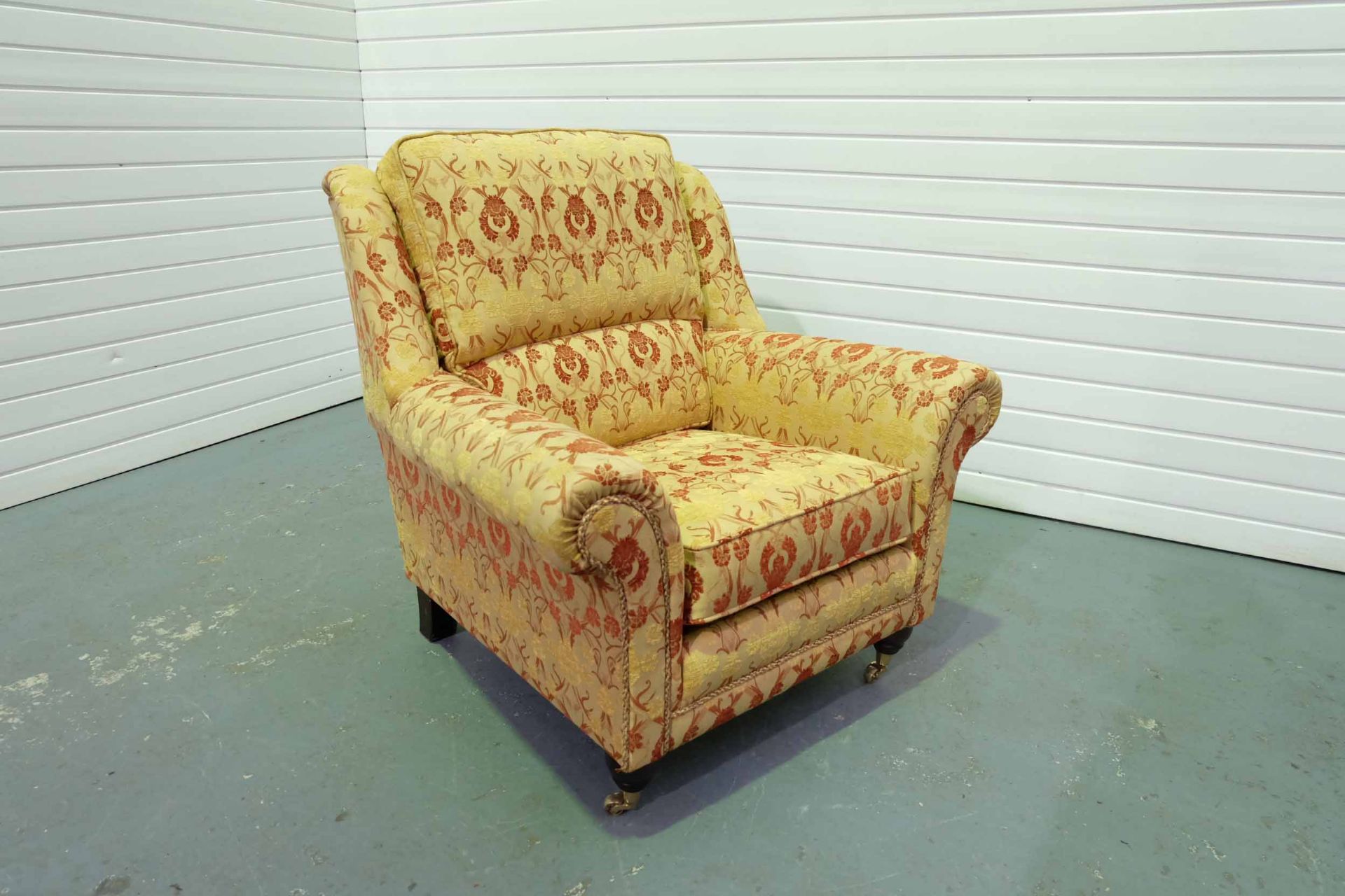 Steed Upholstery 'Lincoln' Range Fully Handmade Chair. Castor Wheels to the Front of the Chair. In - Image 3 of 3