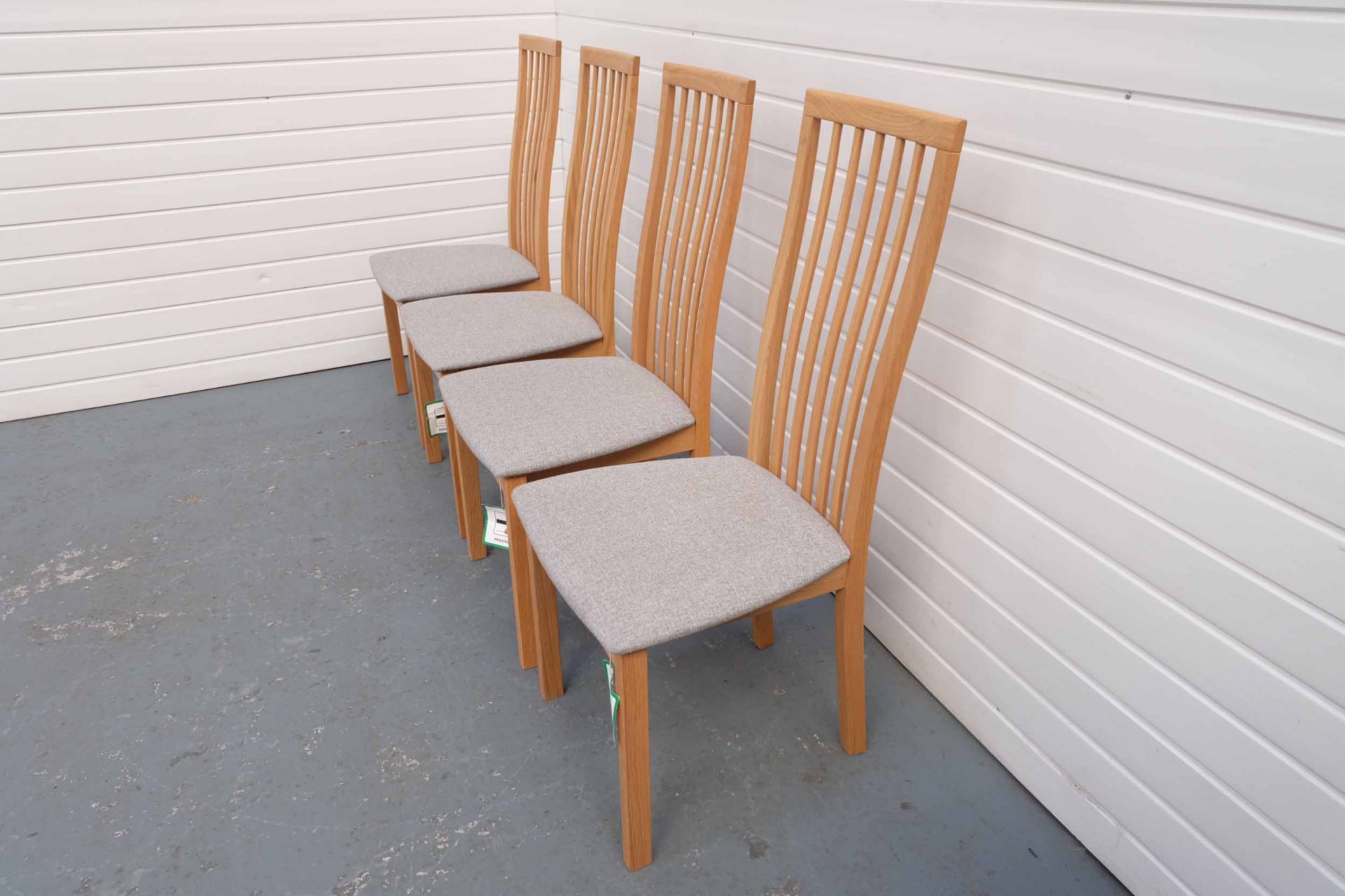 Set of 4 Furniture Link Wooden Dining Chairs With Upholstered Seats. - Image 3 of 5