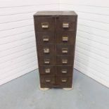 Drawer Unit With 12 Drawers. Size: 19 1/2" x 14" x 43 1/4" High.