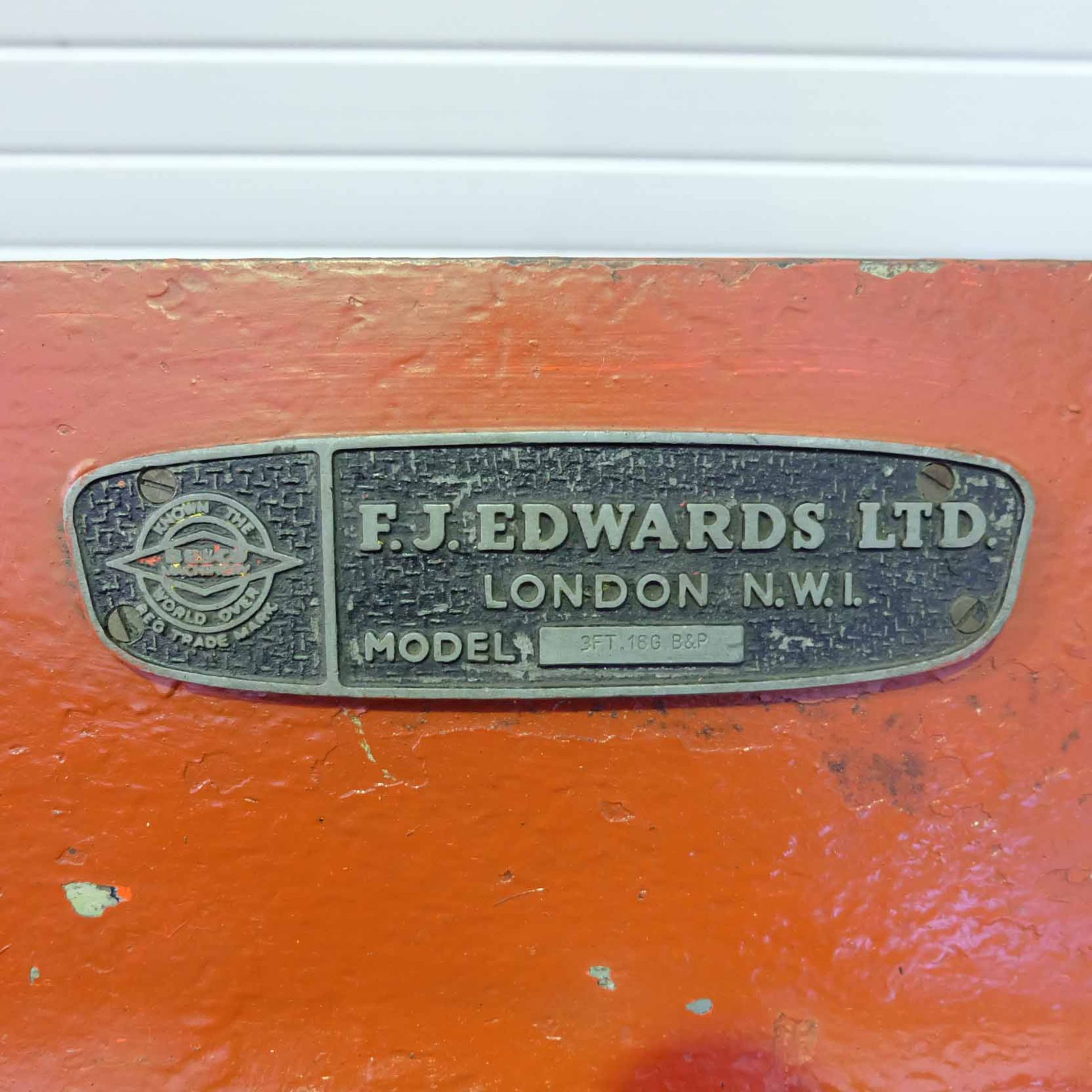Edwards Model 3FT.18G.B&P. Box & Pan Folding Machine. Capacity 36" x 18SWG. - Image 7 of 8