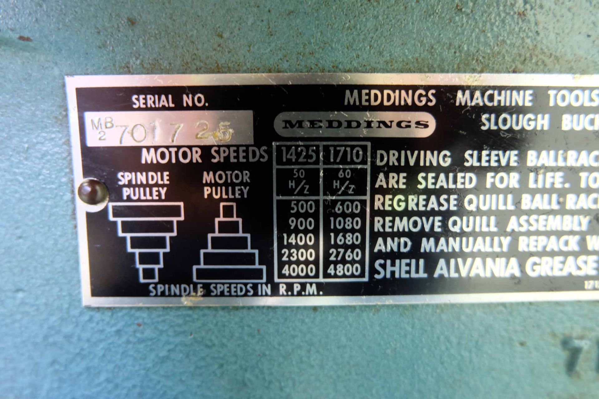 Meddings MB2 Bench Drill. 5 Speed 500 - 4000rpm. Table Size 13" x 14". With 13mm Jacobs Drill Chuck. - Image 4 of 6