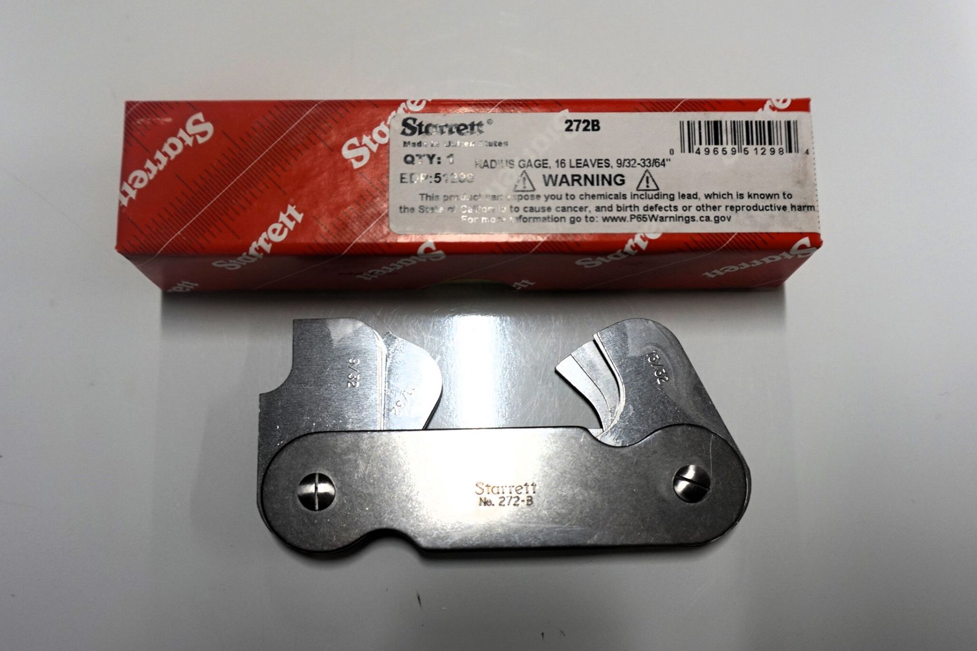 Model NO. 272B Fillet or Radius Gage. 9/32-33/64" Range (Concave and Convex). 64th Increments. 16 Le