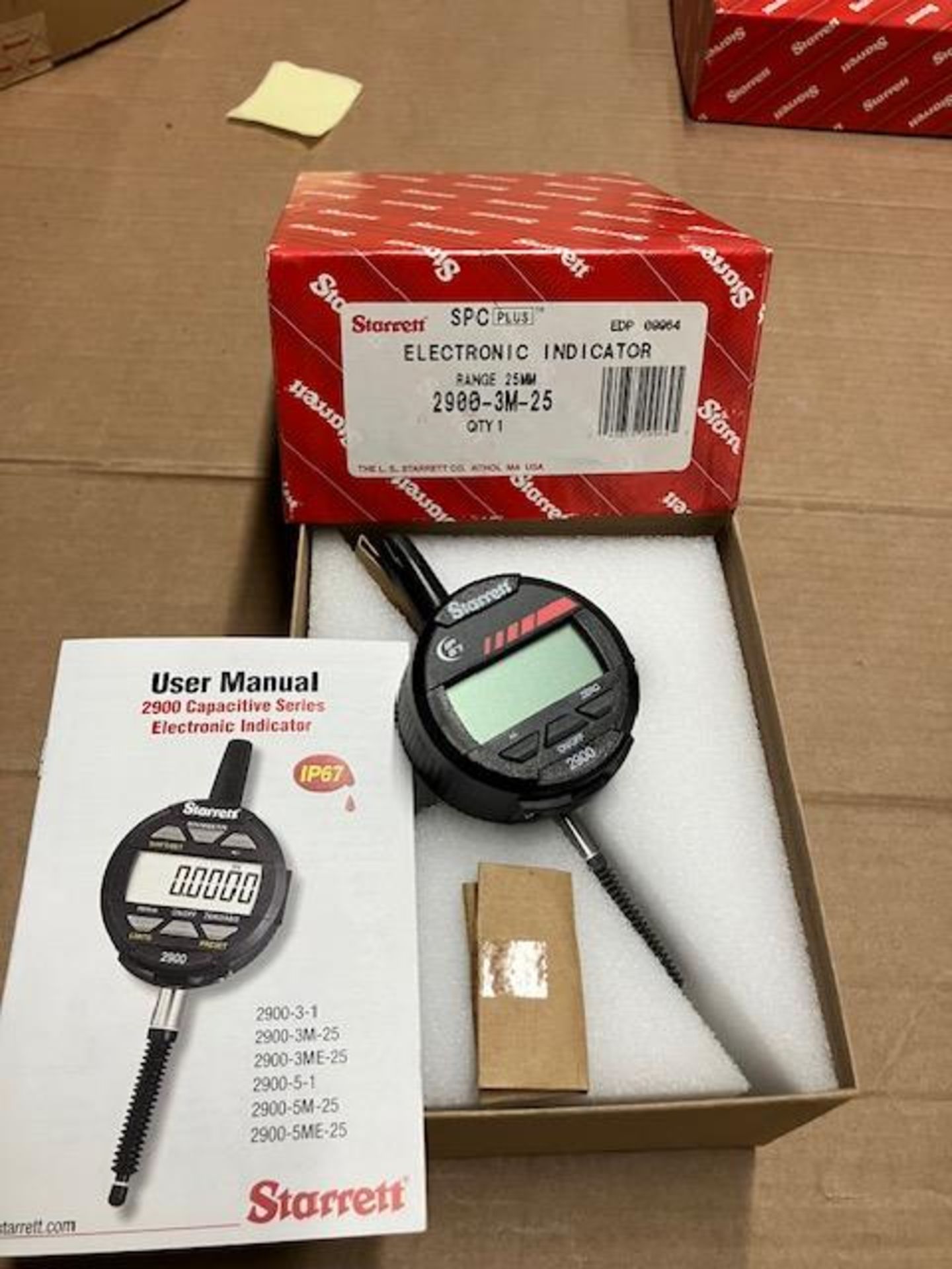 Model 2900-3M-25 Electronic Digital Indicator. IP67 Protection. SPC Output. 25mm Range. 0.01mm Res.