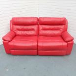 Red 2 Seater Recliner Sofa.