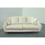 Steed Upholstery 'Hockley' Range Fully Handmade 2 Seater Sofa. With Castor Wheels to the Front of th