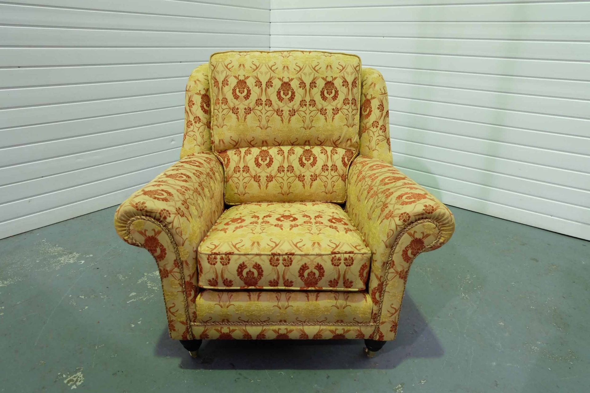 Steed Upholstery 'Lincoln' Range Fully Handmade Chair. Castor Wheels to the Front of the Chair. In J