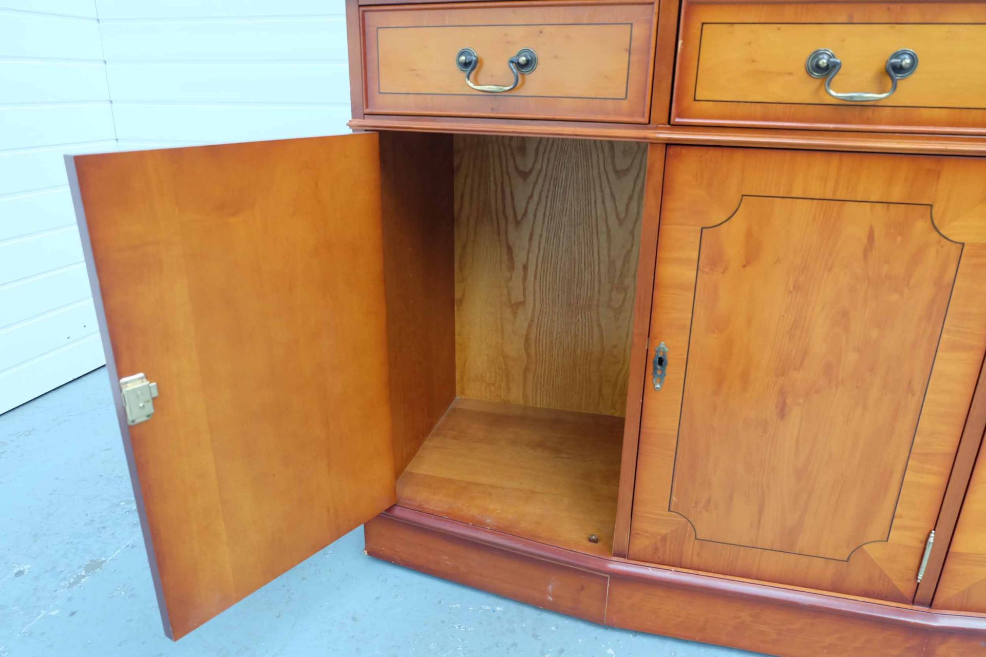 Traditional Curved Sideboard. 3 Drawers at the Top and 3 Cupboards at the Bottom. - Image 8 of 9