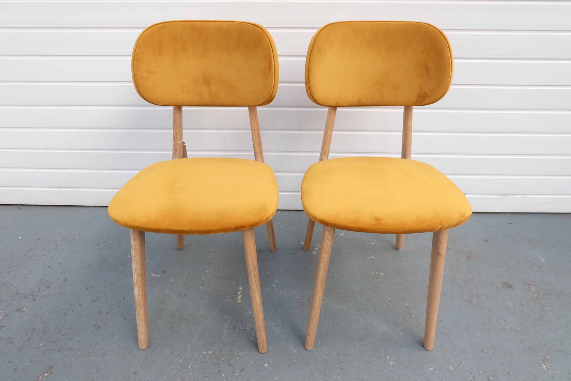 Pair of Carton Furniture 'Bari' Dining Chairs. Upholstered Seat and Back in Mustard Velvet. Fitted o - Image 2 of 6