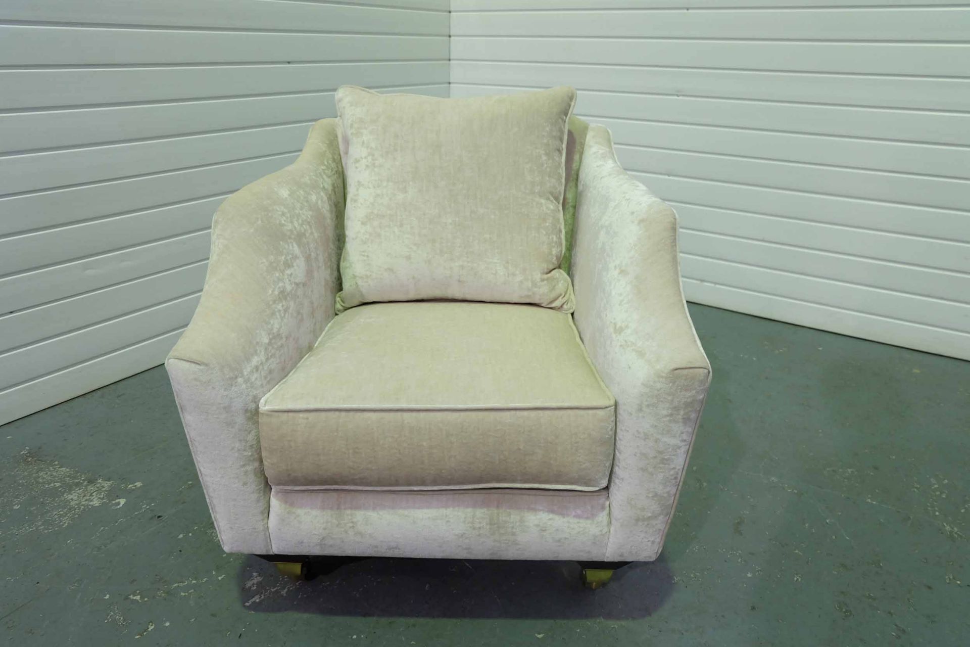 Steed Upholstery 'Hockley' Range Fully Handmade Chair. With Castor Wheels to the Front of the Chair.