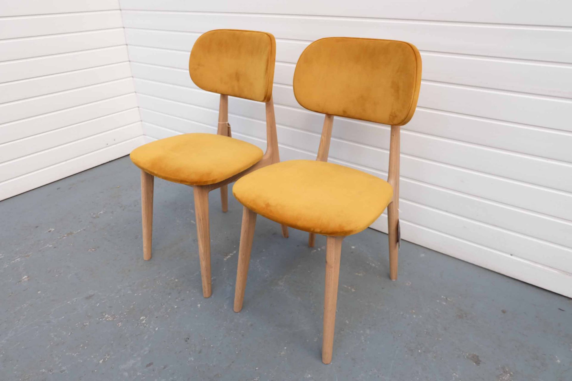 Pair of Carton Furniture 'Bari' Dining Chairs. Upholstered Seat and Back in Mustard Velvet. Fitted o - Image 3 of 6