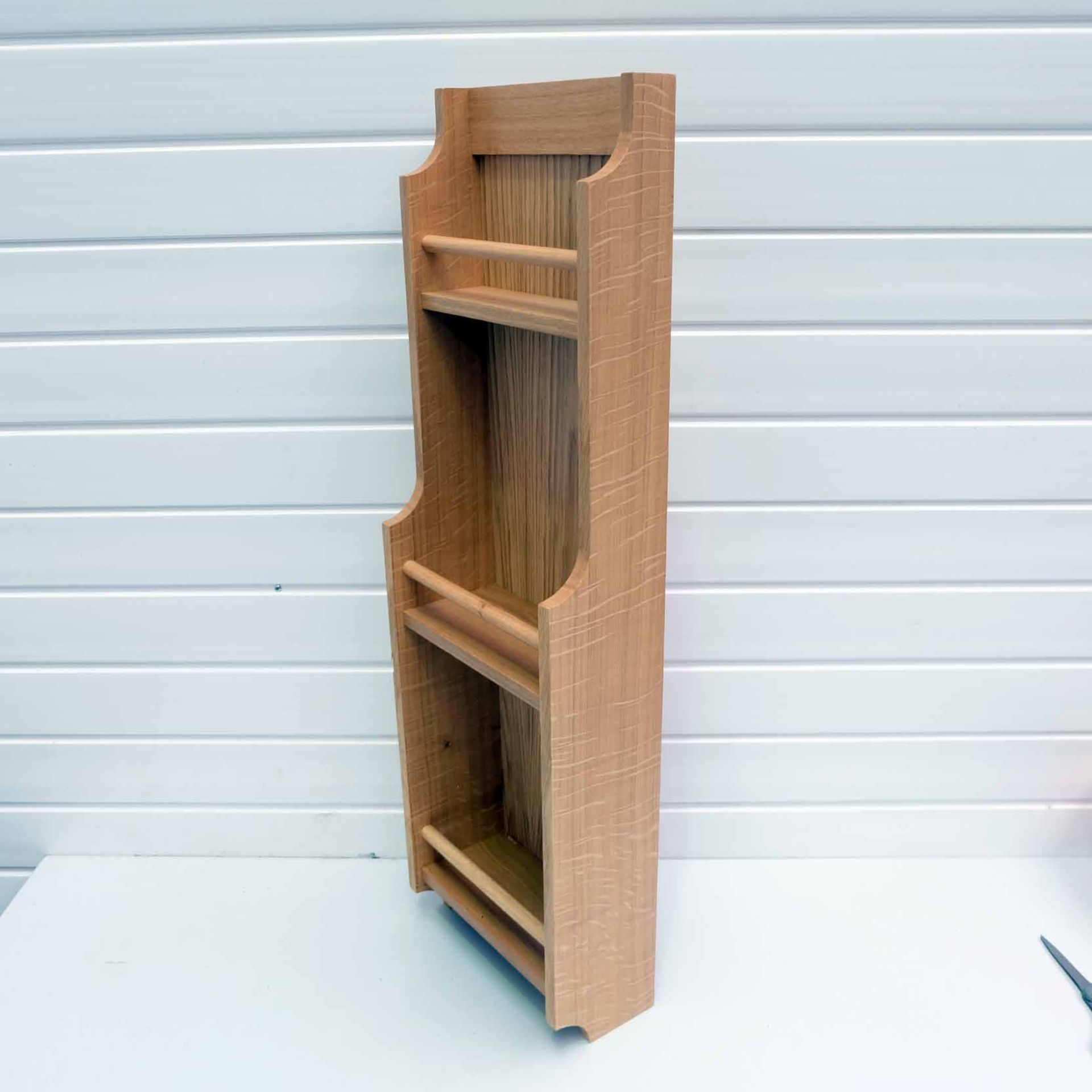 Solid Wood Spice Rack. Size 280mm W x 130mm D x 900mm H. 3 x Shelves. - Image 2 of 5