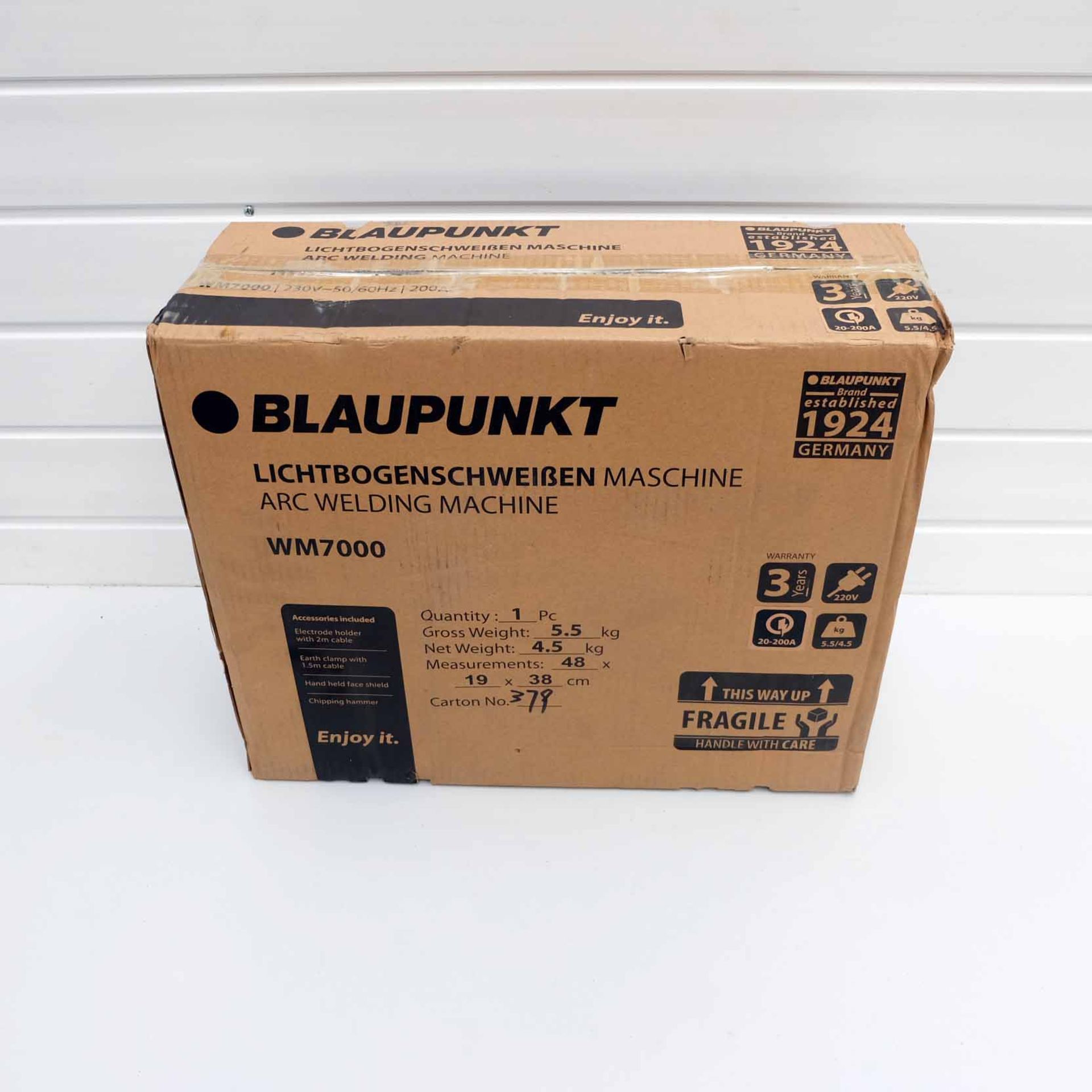 Blaupunkt Arc Welder. Model WM7000/230V 50/60hz / 200 Amp. Electrode Holder With 2m Cable. Earth Cla - Image 12 of 12