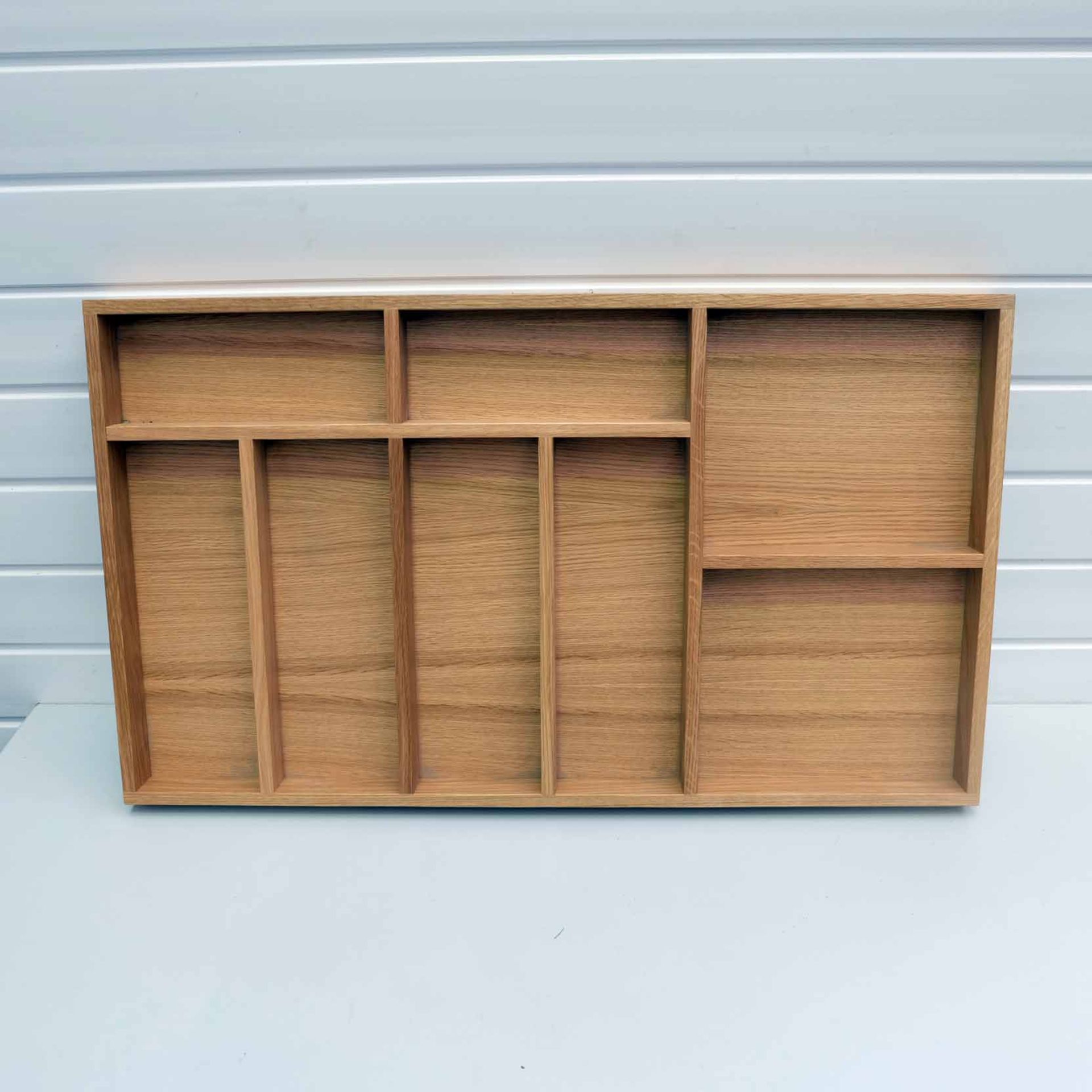 Solid Wood Drawer Insert. Size 817mm W x 473mm D x 57mm H. 8 x Segments.