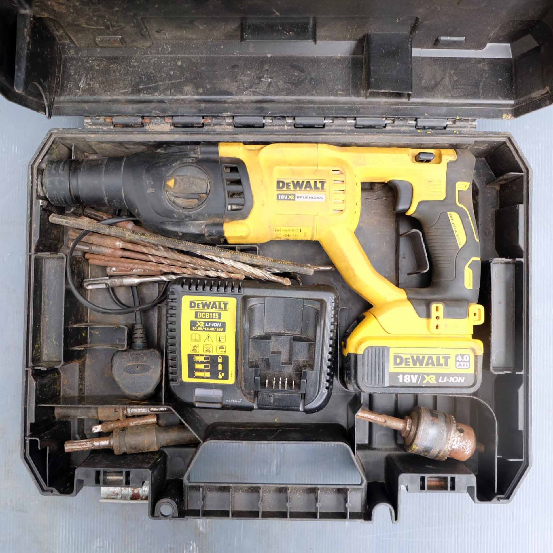 DeWalt DCH033M2 Hammer Drill. 18V Lithium Ion Battery 4.0AH. 1 x Battery. Various Drill Bits & Acces - Image 2 of 7