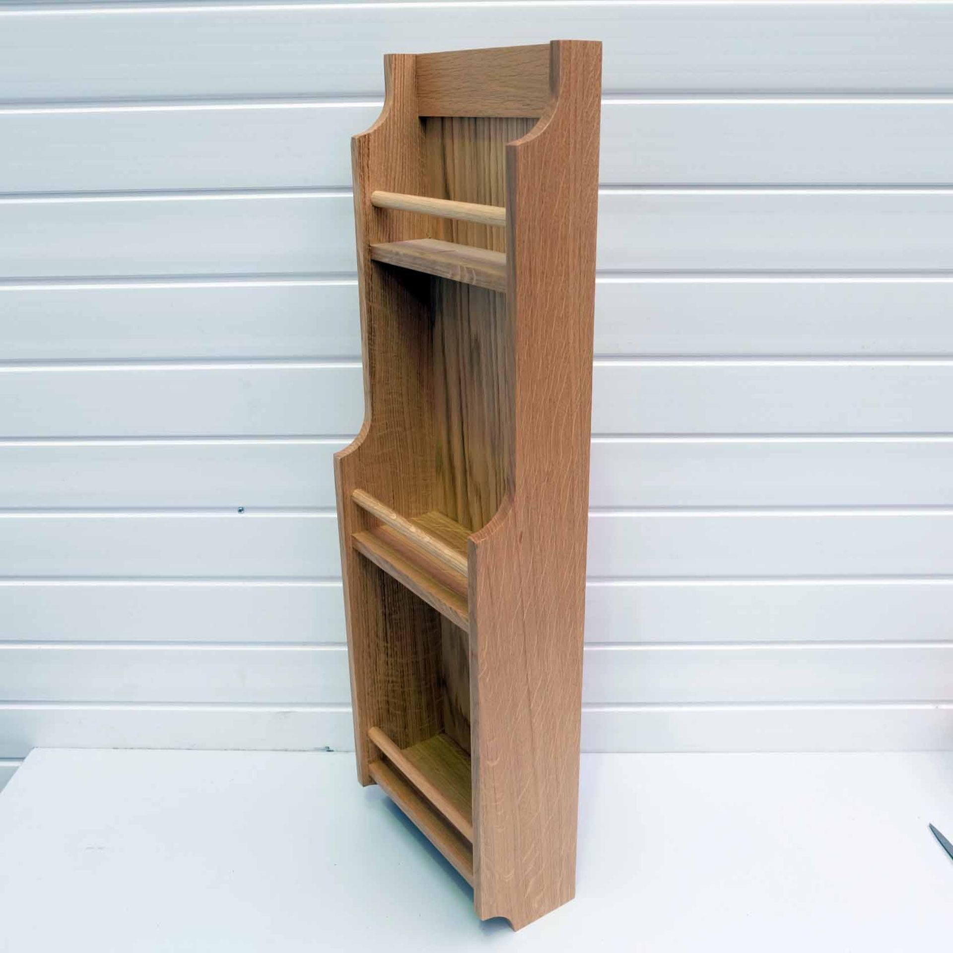 Solid Wood Spice Rack. Size 280mm W x 130mm D x 900mm H. 3 x Shelves. - Image 2 of 5