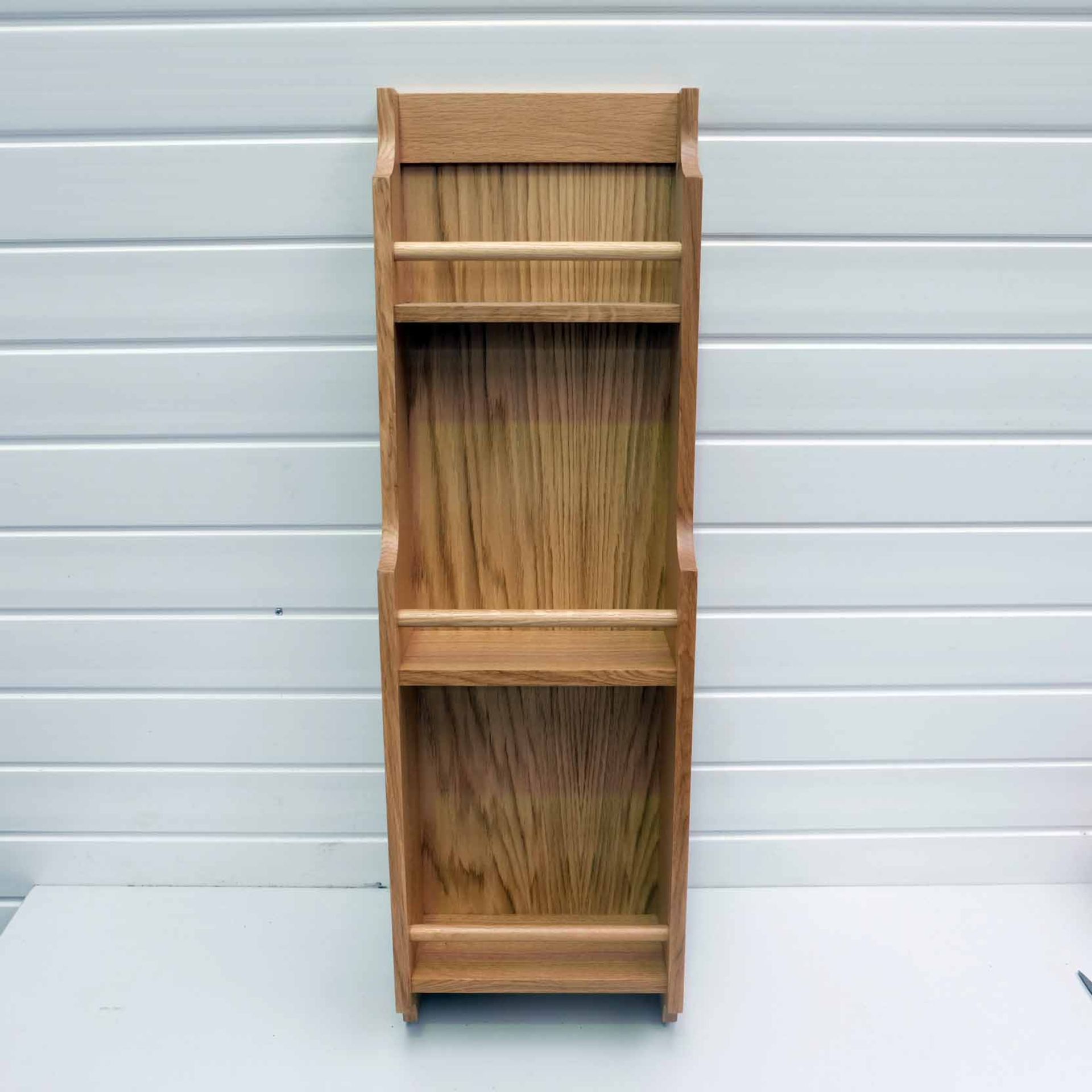 Solid Wood Spice Rack. Size 280mm W x 130mm D x 900mm H. 3 x Shelves.