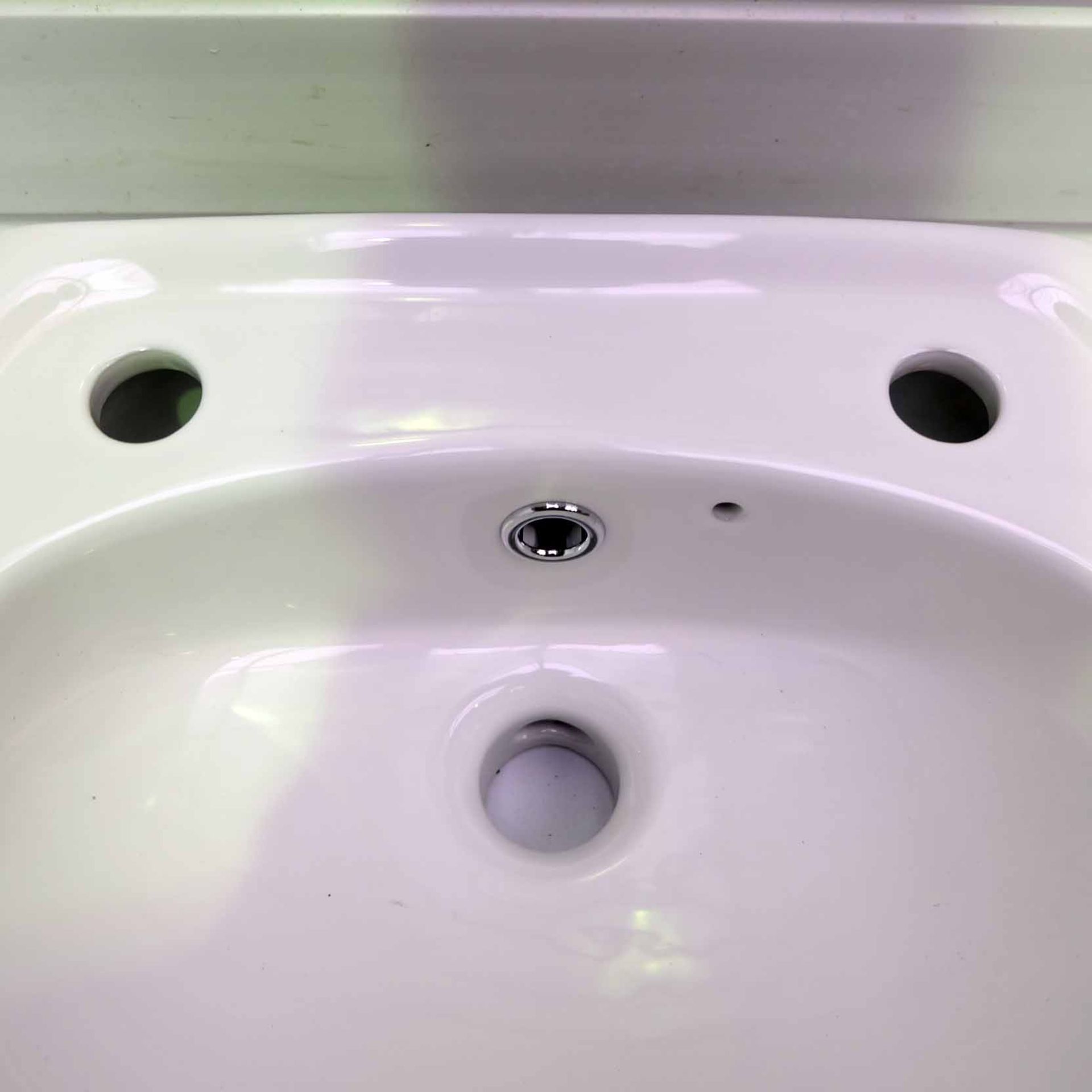Wall Hung Cloakroom Basin. 2 x Tap Holes. - Image 2 of 6