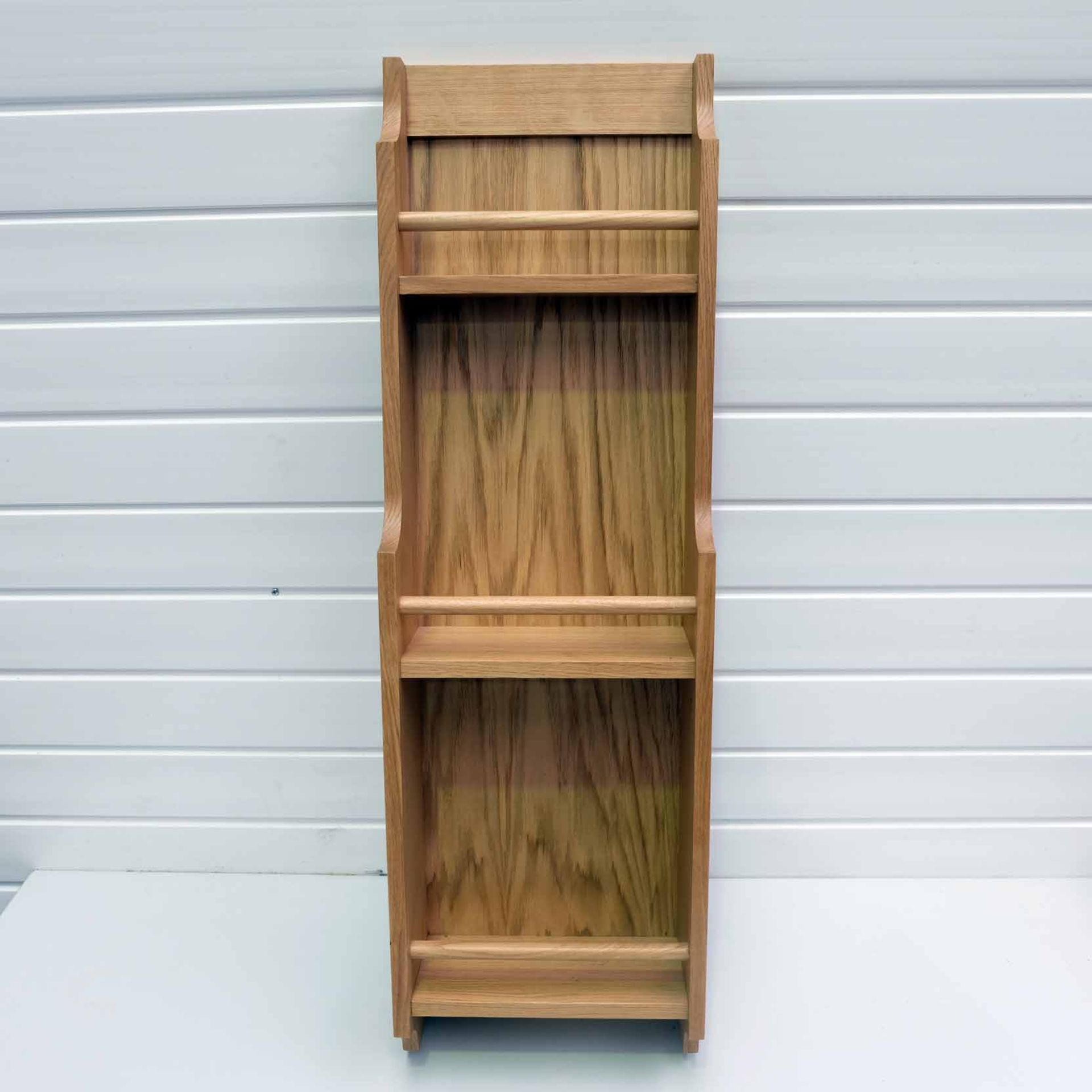 Solid Wood Spice Rack. Size 280mm W x 130mm D x 900mm H. 3 x Shelves.