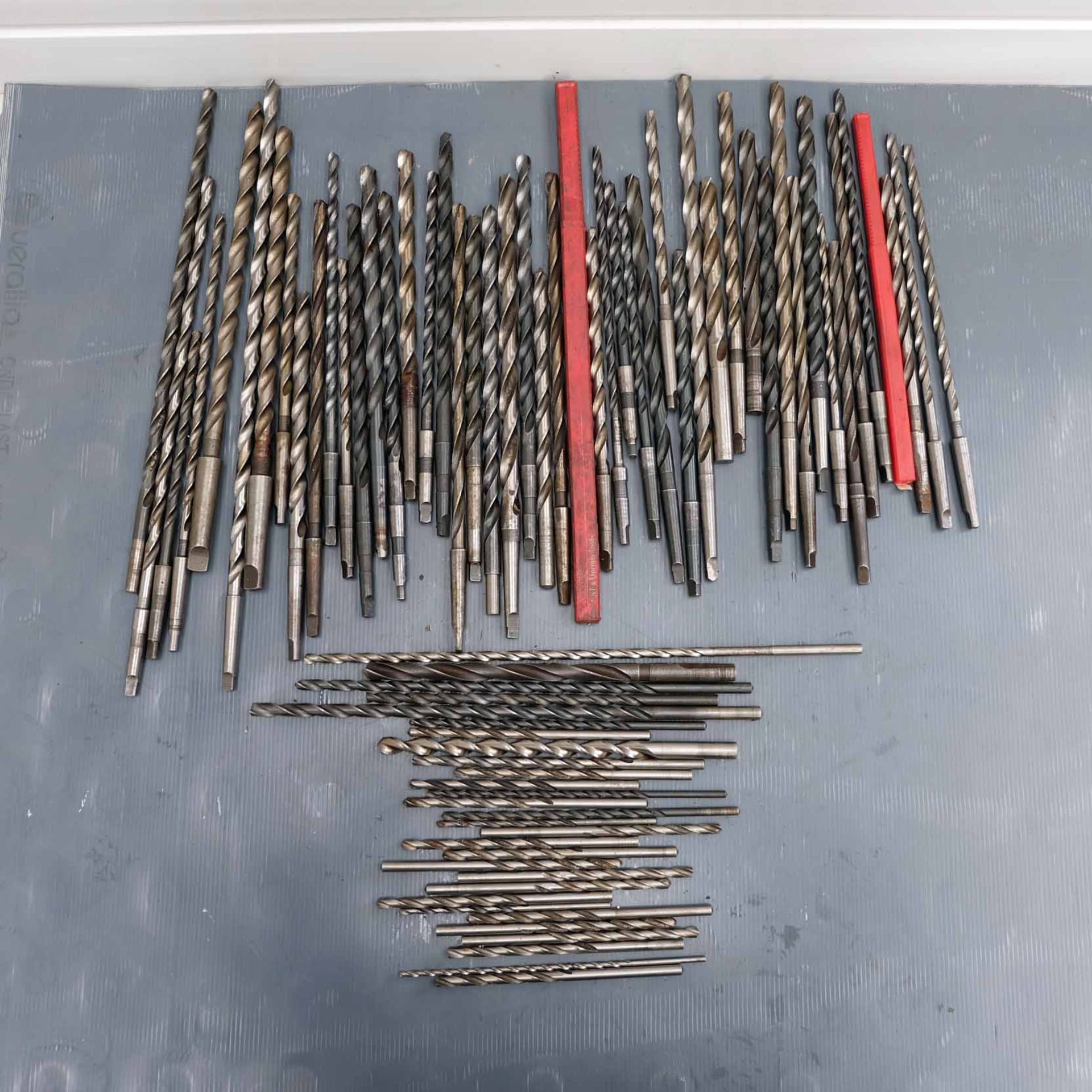 Quantity of Long Series Twist Drills. Various Imperial Sizes. 1 & 2 Morse Taper Straight Shank.