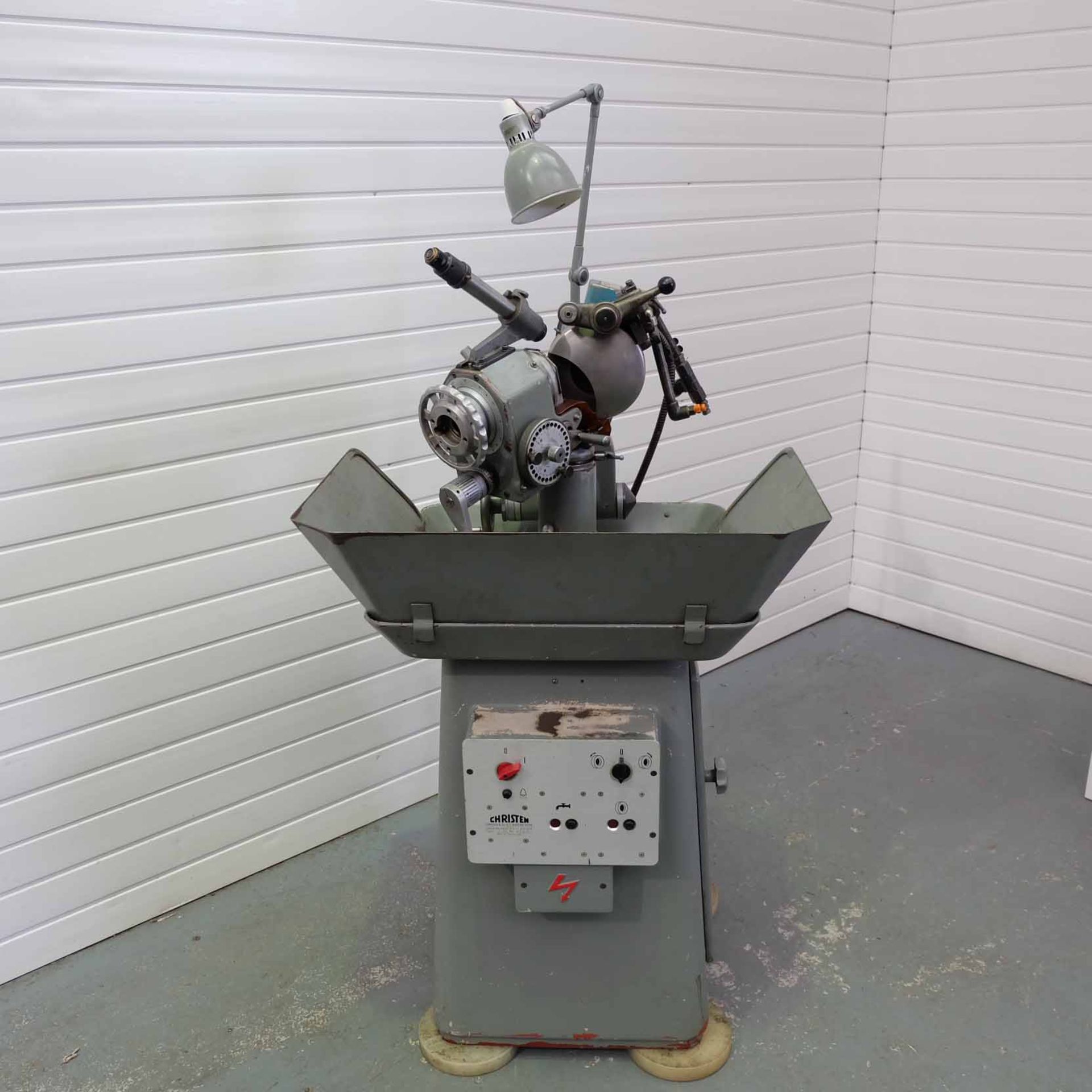 CHRISTEN Type 2-32 Twist Drill Grinding Machine. Capacity 2-32mm. Angles 60 - 180 Degrees. Grinding