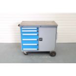 Steel Tooling Cabinet on Wheels. 6 x Lockable Drawers. Size 450mm x 450mm. 1 x Cupboard With Adjusta