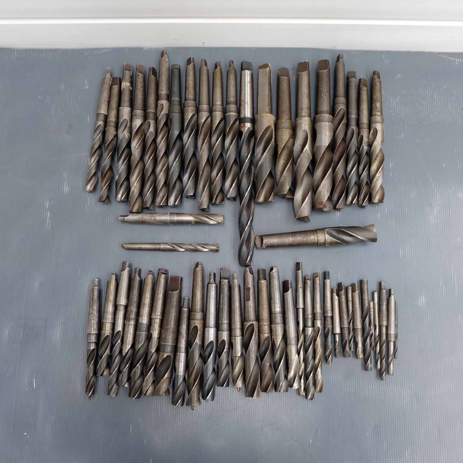 Quantity of Flat Bottom Twist Drills. Various Sizes 1 - 3 Morse Taper Straight Shank.