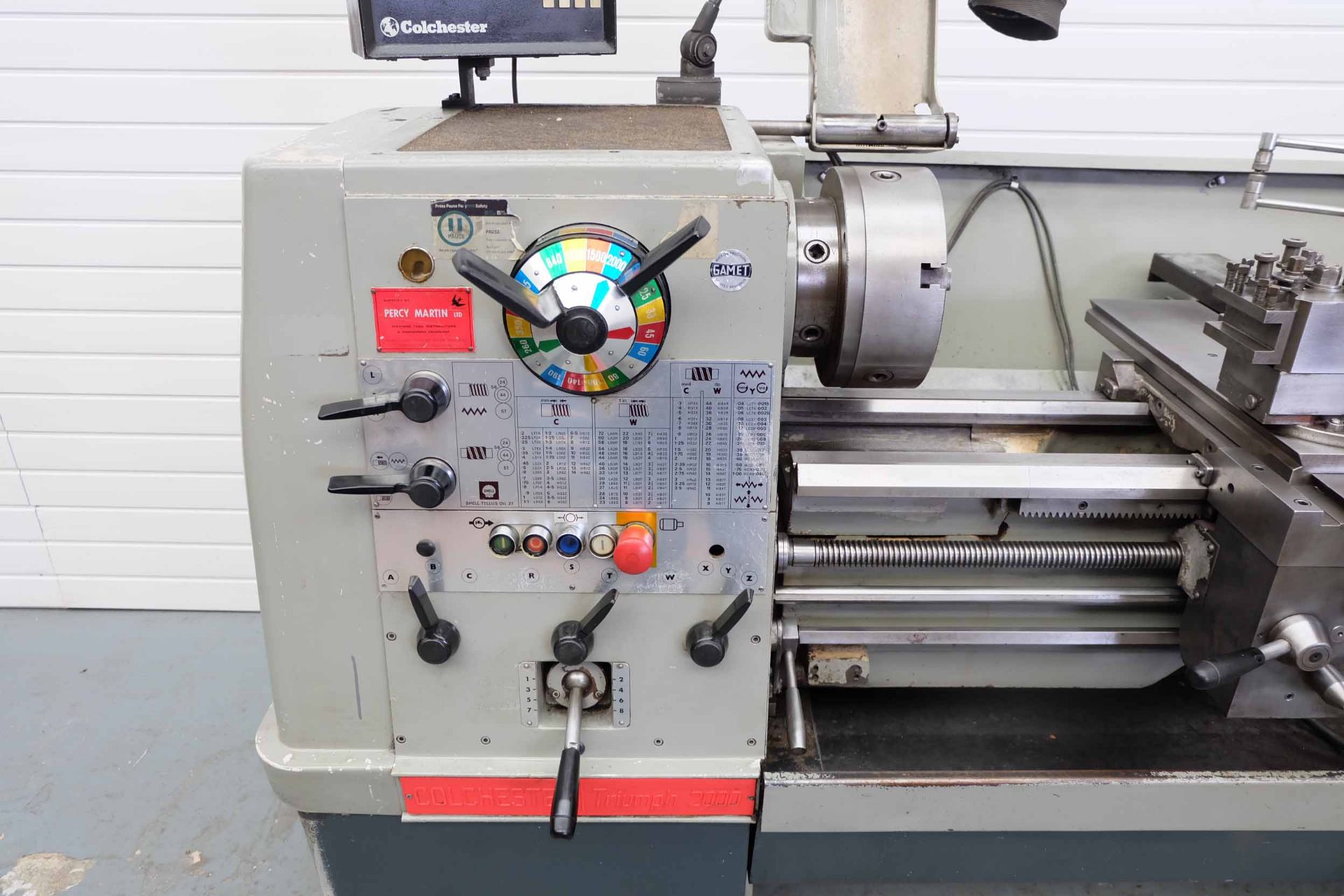 Colchester Triumph 2000 Gap Bed Centre Lathe. Admits Between Centres 50". Swing Over Bed 15 1/4". Sw - Bild 2 aus 10
