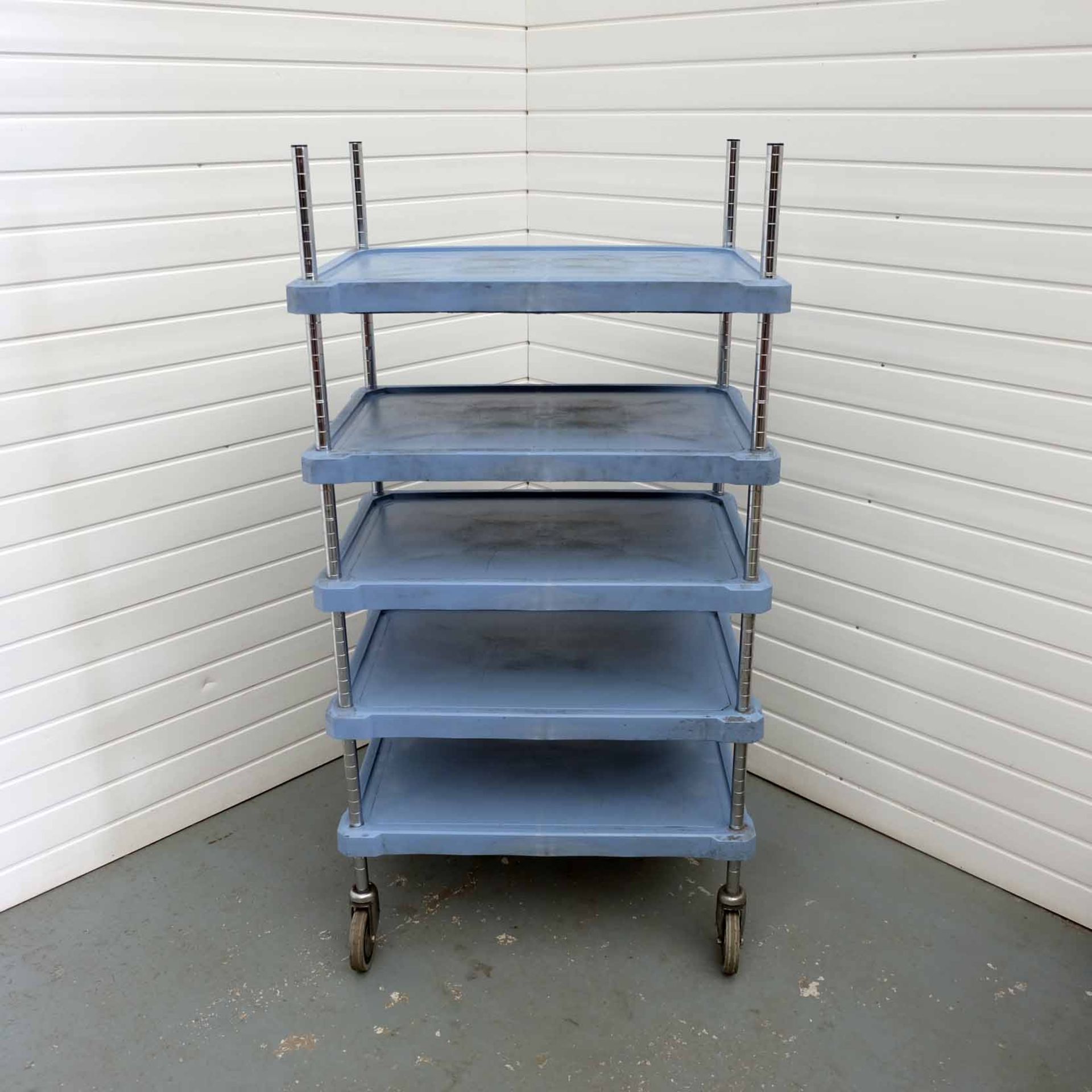 Parts Trolley With 5 Shelves. Size 795mm x 540mm x 1525mm High.