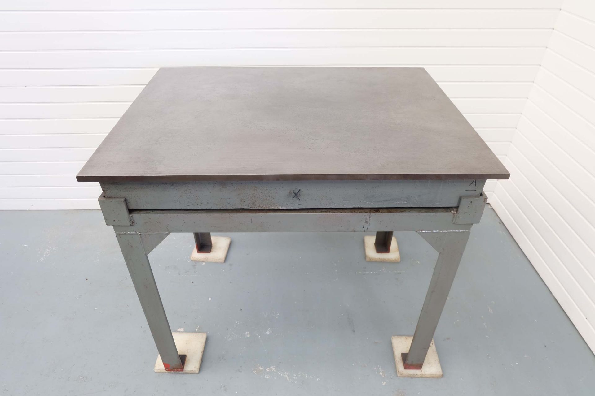 Cast Iron Surface Table On Steel Stand. Size: 48" x 36". Surface Height: 42". - Image 2 of 5