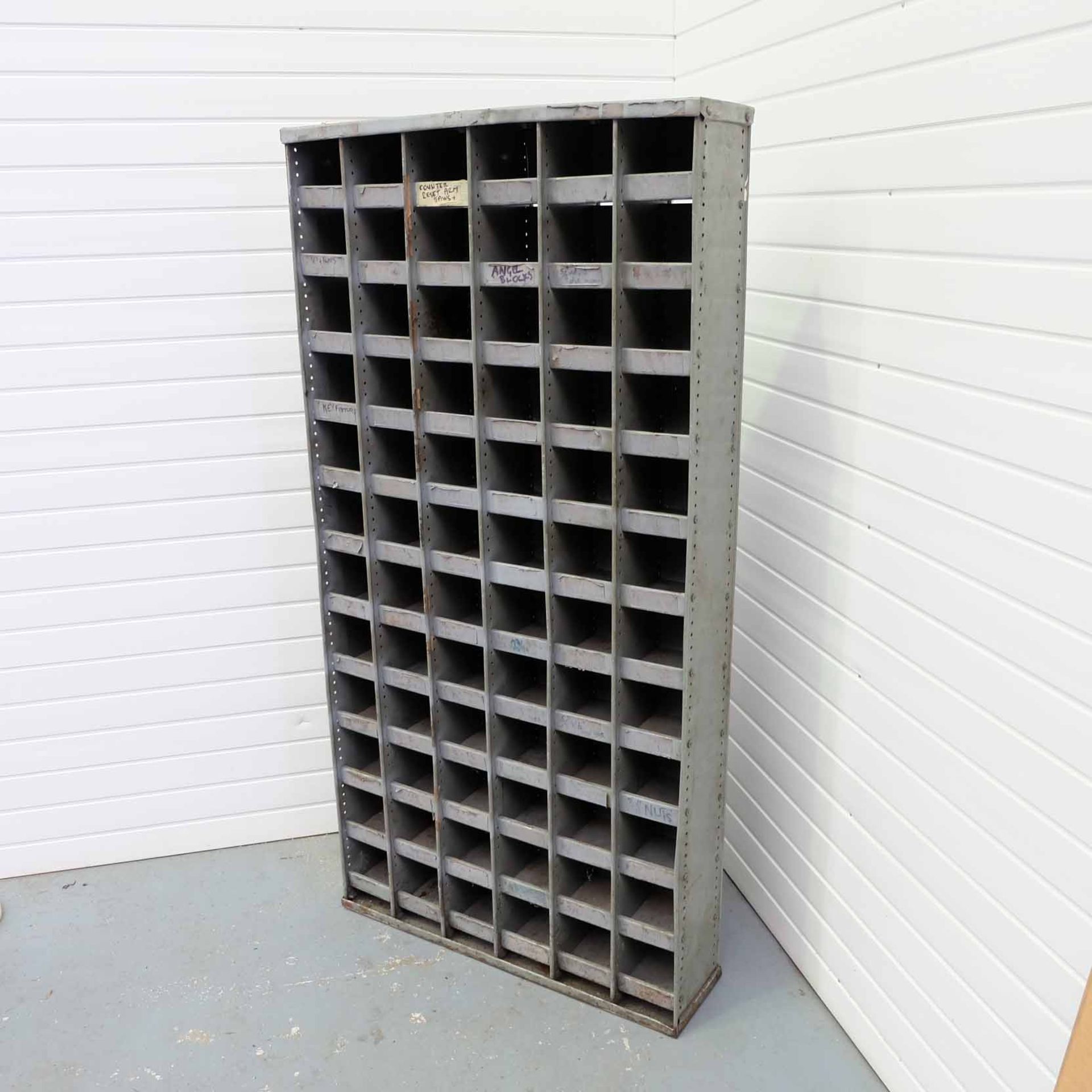 Set of Steel Pigeon Holes. 78 Compartments. Size 36" x 8 3/4" x 72" High. - Bild 2 aus 4