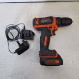 Black & Decker Model BDCDD12 Cordless Drill with Lithium 10.8V Battery & Charger. Capacity 10mm.