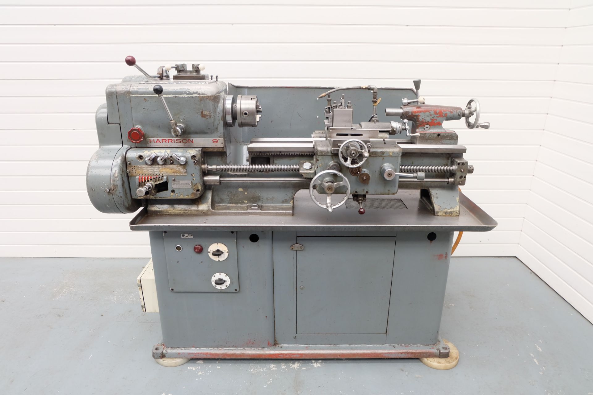Harrison 9" Gap Bed Centre Lathe. Swing Over Bed 9". Distance Between Centres 24". Swing in Gap 16".