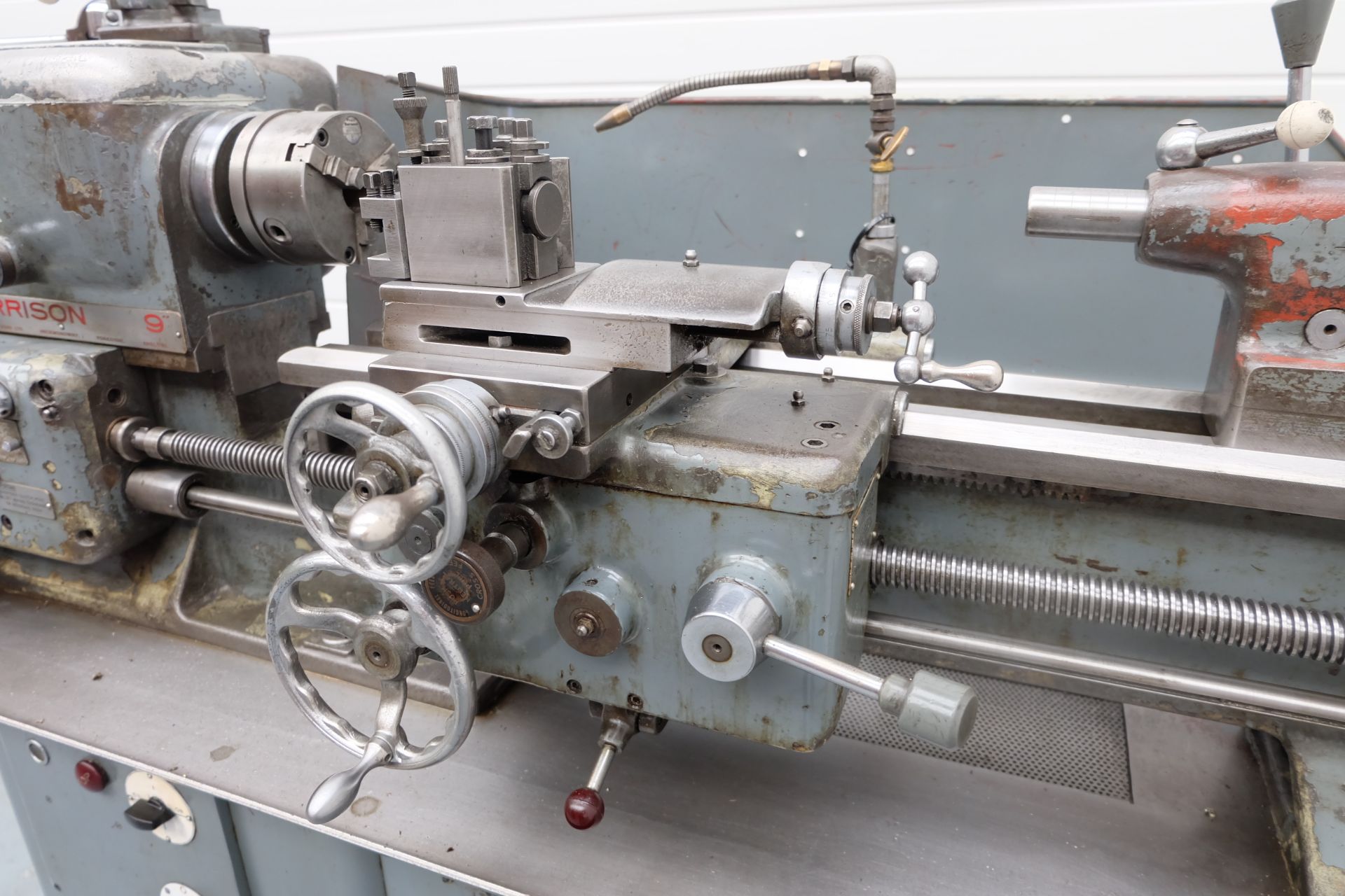 Harrison 9" Gap Bed Centre Lathe. Swing Over Bed 9". Distance Between Centres 24". Swing in Gap 16". - Image 8 of 12