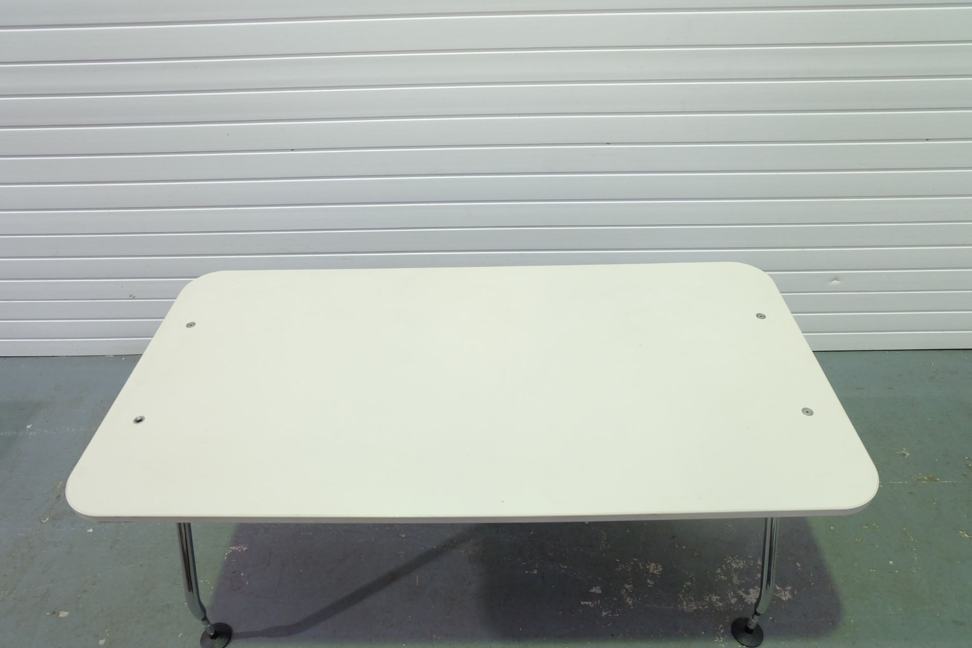 Table With Adjustable Chrome Legs. Size 1600mm x 800mm x 720mm High. - Image 2 of 3