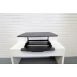 Varidesk.com Adjustable Standing Desk. Variable Heights. Sliding Keyboard Shelf. 36" Wide. 15.5" Max