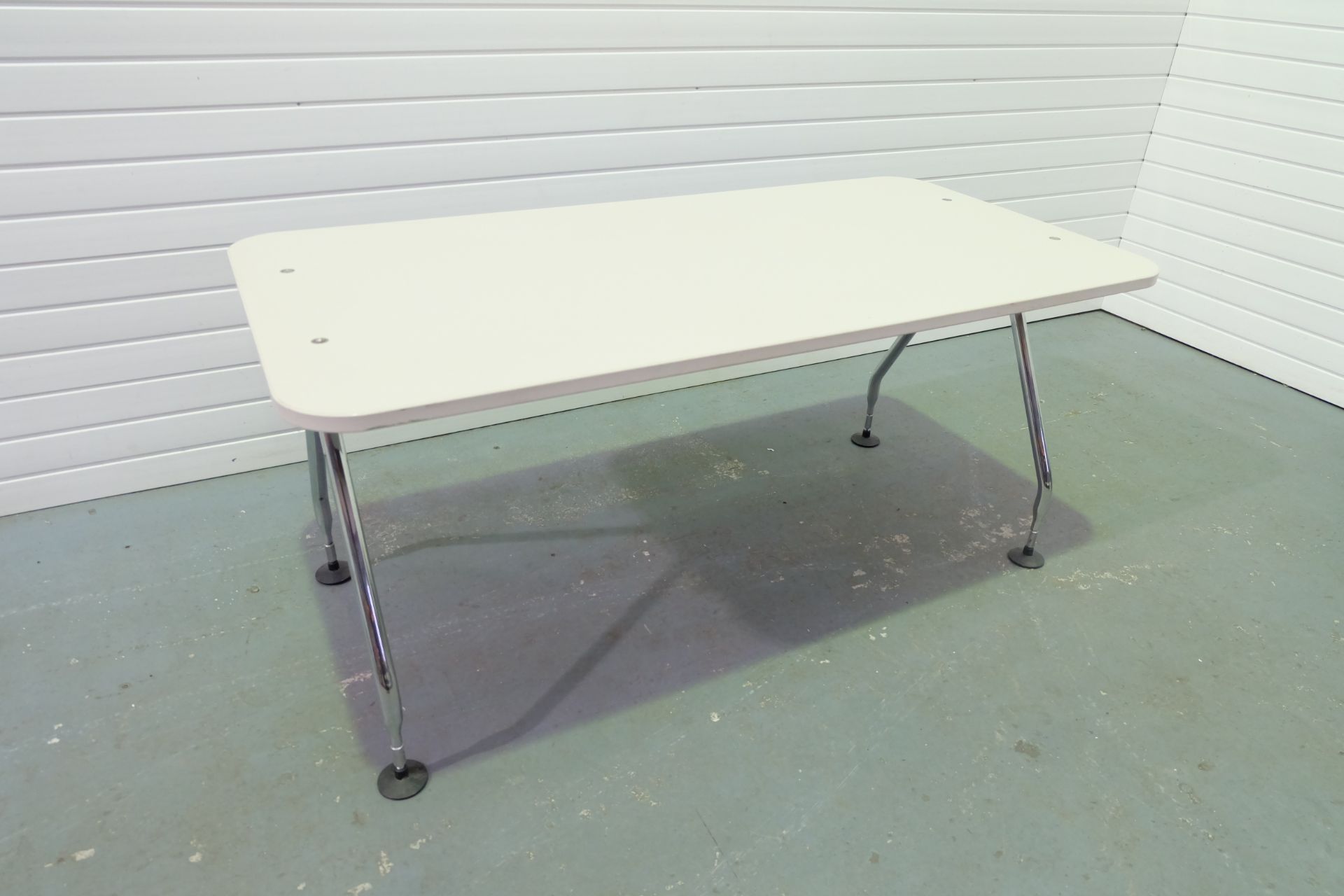 Table With Adjustable Chrome Legs. Size 1600mm x 800mm x 720mm High. - Image 3 of 3