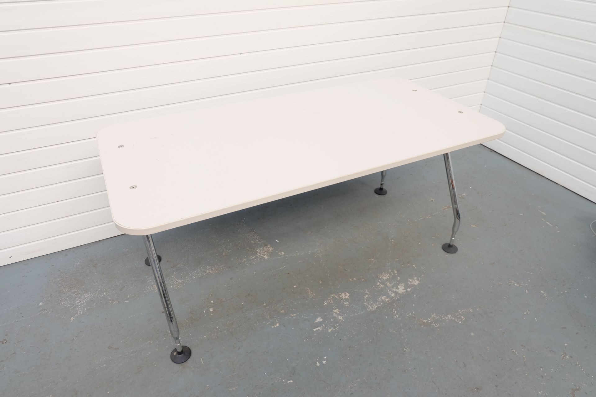 Chrome Legged Table With Adjustable Feet. Size 1600mm x 800mm x 720mm High. - Image 2 of 2