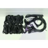 33 x 16Amp Power Leads Male To Female. 1 x 9 Mtr, 8 x 2.8 Mtr and 24 x 2.4 Mtr.