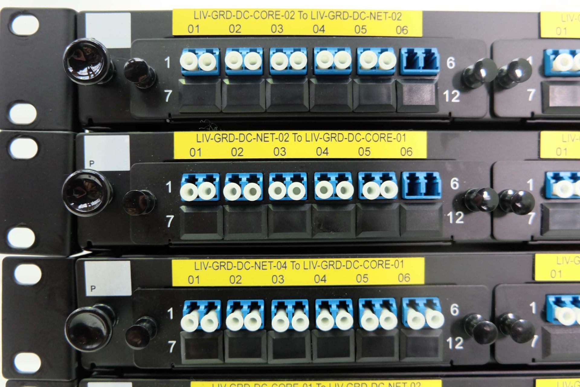 9 x Fibre Optic Cassette Patch Panels. Rack Mountable 1U 19". Port, Duplex LC MPO MTP Fibre Optics. - Image 6 of 7